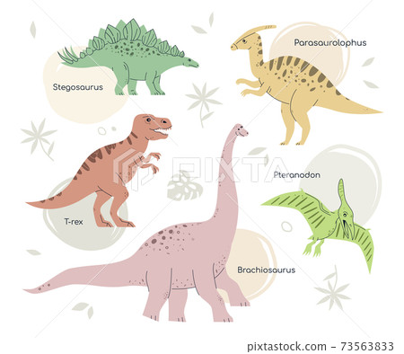Different dinosaurs - set of flat design style characters Different dinosaurs - set of flat design style characters 73563833