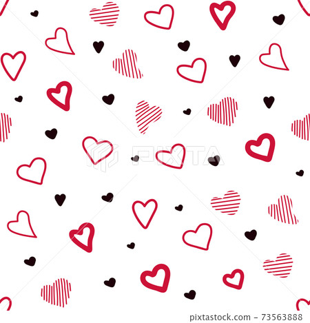 Color pattern with hearts. Chaotic pattern hearts. Seamless Color pattern with hearts. Chaotic pattern hearts. Seamless 73563888