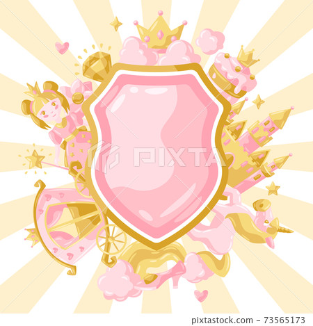 Princess party items background. Princess party items background. 73565173
