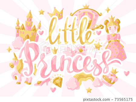 Princess party items background. 73565175