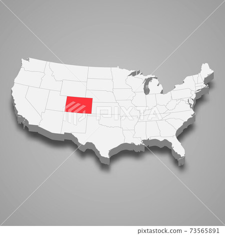 Colorado state location within United States 3d map 73565891