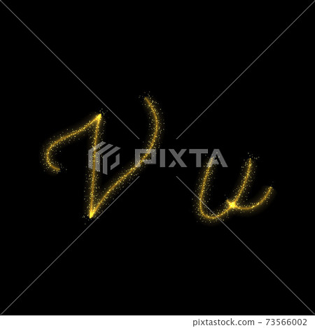 Gold glitter letter V, star sparkle trail font Gold glitter letter V, star sparkle trail font 73566002