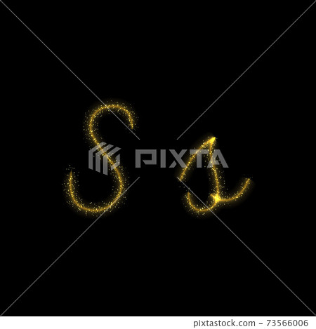 Gold glitter letter S, star sparkle trail font Gold glitter letter S, star sparkle trail font 73566006