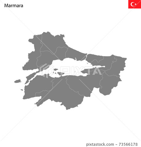 High Quality map Marmara region of Turkey, with borders High Quality map Marmara region of Turkey, with borders 73566178
