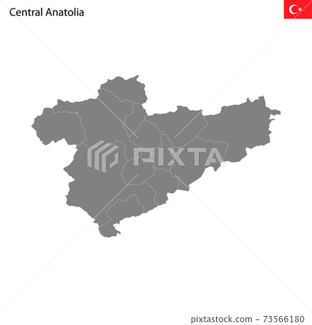 High Quality map Central Anatolia region of Turkey, with borders High Quality map Central Anatolia region of Turkey, with borders 73566180