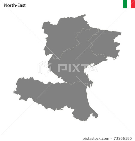 North East Italy Map High Quality Map Northeast Region Of Italy,... - Stock Illustration  [73566190] - Pixta