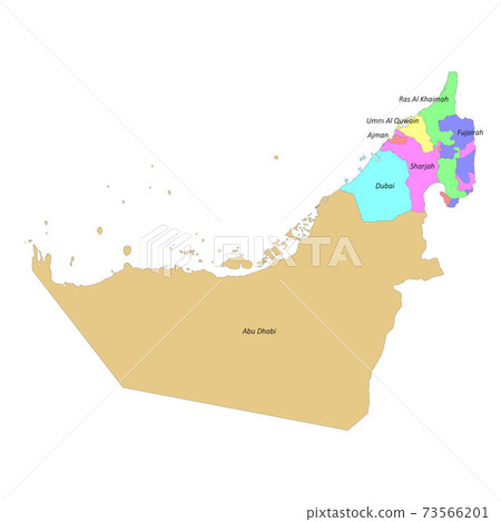 High quality labeled map of United Arab Emirates with borders of High quality labeled map of United Arab Emirates with borders of 73566201