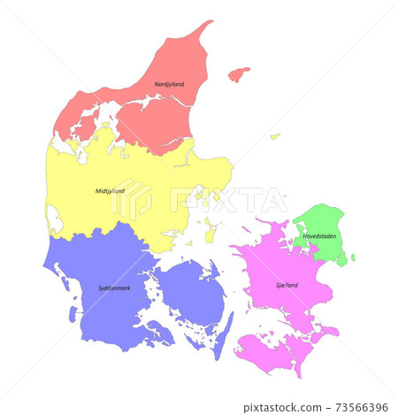 High quality labeled map of Denmark with borders of the regions High quality labeled map of Denmark with borders of the regions 73566396