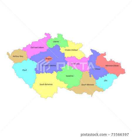 High quality colorful labeled map of Czech republic with borders High quality colorful labeled map of Czech republic with borders 73566397