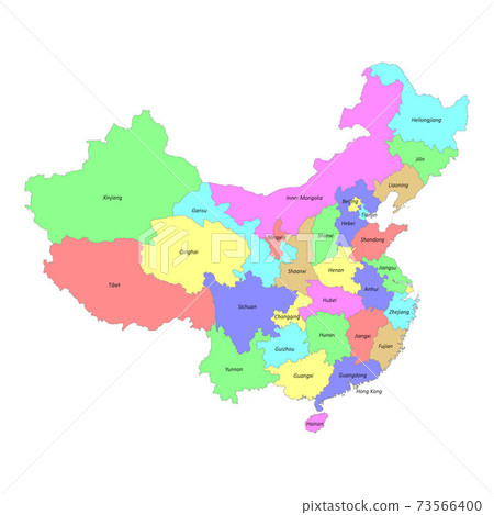 High quality labeled map of China with borders of the regions High quality labeled map of China with borders of the regions 73566400