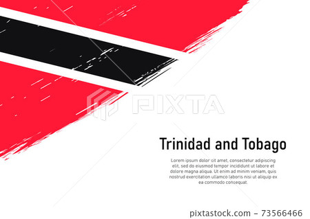 Grunge styled brush stroke background with flag of Trinidad and 73566466