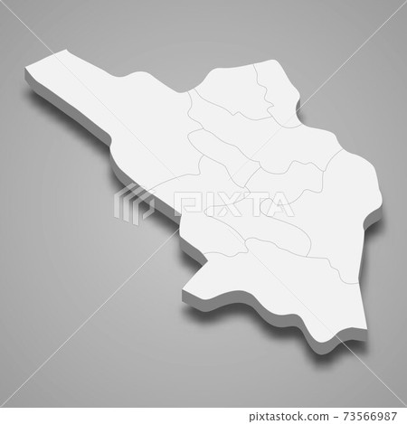 3d isometric map of is a province of Iran 73566987