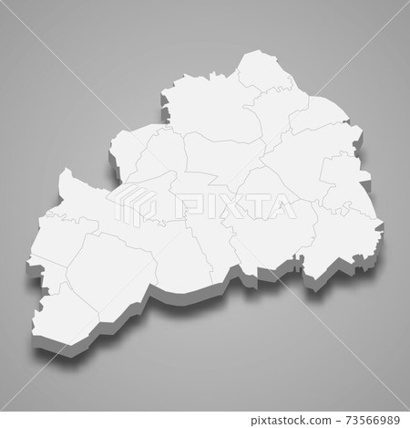 3d isometric map of Central Ostrobothnia is a region of Finland 73566989