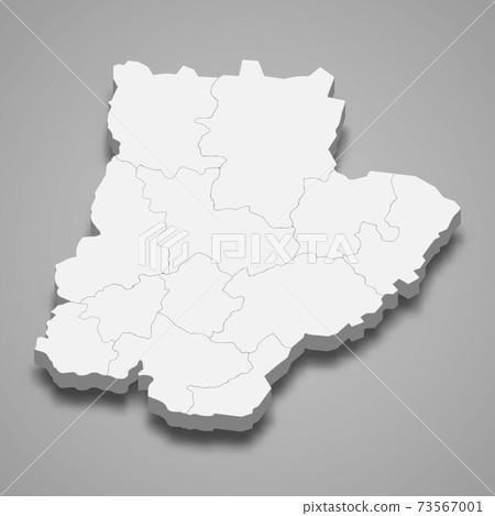 3d isometric map of Braganca is a district of Portugal 73567001
