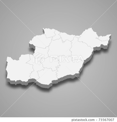 3d isometric map of Beja is a district of Portugal 73567007