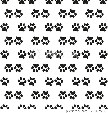 Cartoon paw for wallpaper design. Cartoon Modern design. Seamless fabric texture. 73567532