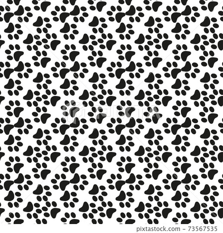 Cartoon paw for wallpaper design. Cartoon Modern design. Seamless fabric texture. 73567535