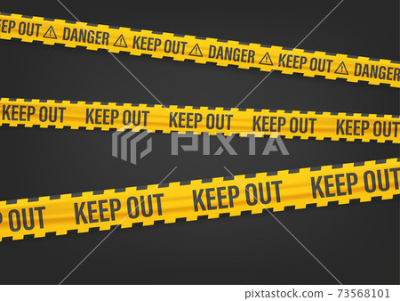 Yellow And Black Tape With Keep Out Inscription 插圖素材 圖庫