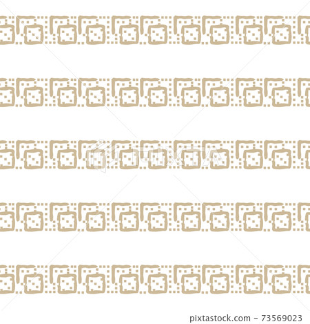 White and beige horizontal Seamless repeat pattern with random uneven color filled and empty squares shapes 73569023