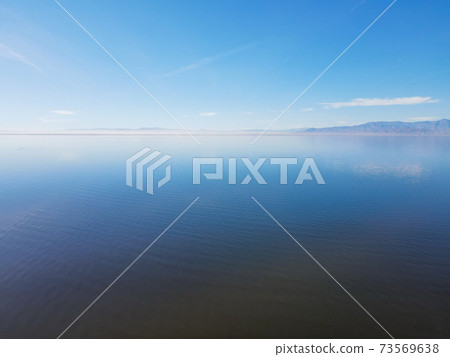 Aerial view of Bombay Beach and the Southern California Salton Sea Landscape in California Aerial view of Bombay Beach and the Southern California Salton Sea Landscape in California 73569638