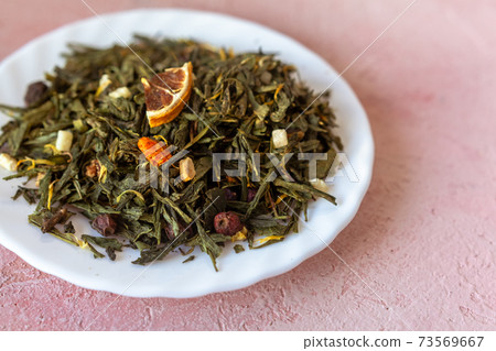 Pile of green leaves Sencha tea Pile of green leaves Sencha tea 73569667