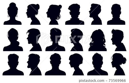 man and woman head silhouette clip art