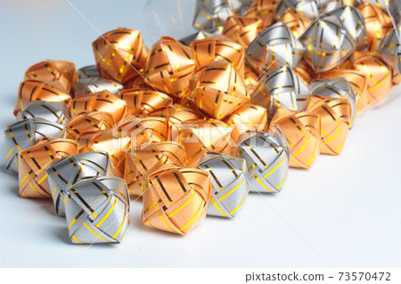 Colorful balloon cube handmade craft ribbin for donate to give away alms by scattering ,The Coin sprinkling. 73570472