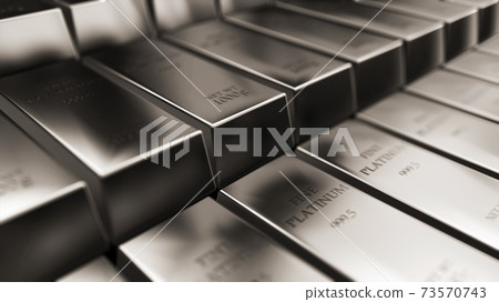 Realistic platinum ingots abstract background for finance 3d rendering Realistic platinum ingots abstract background for finance 3d rendering 73570743