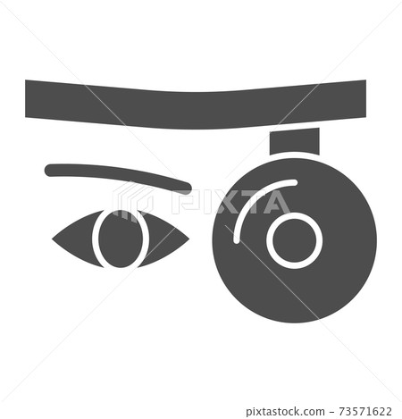Otorhinolaryngology diagnosis tool solid icon, medicine concept, ent doctor mirror sign on white background, Medical mirror icon in glyph style for mobile and web design. Vector graphics. 73571622