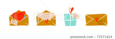 Set of icons for valentine s day. Vintage style with texture, EPS 10 Set of icons for valentine s day. Vintage style with texture, EPS 10 73571824