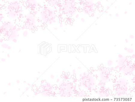 Fantastic cherry blossom frame illustration 73573087