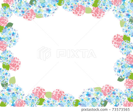 Colorful hydrangea frame illustration card Colorful hydrangea frame illustration card 73573565