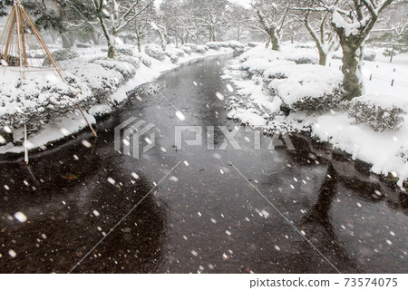 Kenrokuen where snow dances and Yukitsuri 73574075