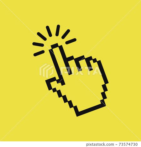 Computer hand cursor click, Hand pointer clicking effect, vector illustration. 73574730