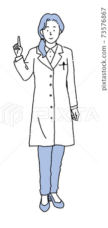 A simple touch: Full-body illustration of a female doctor 73576867