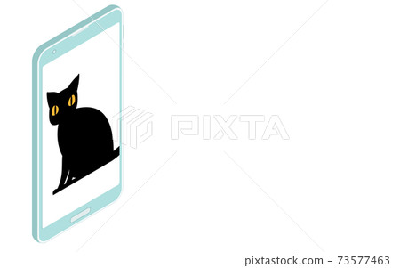 等距，在線會議上的一隻貓的插圖 73577463