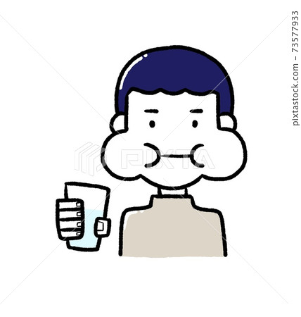 Illustration of rinsing the mouth 73577933