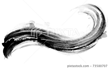 Ink, brush, sea wave line material Ink, brush, sea wave line material 73580707
