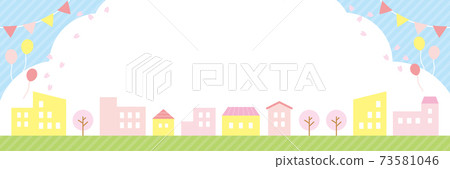 Spring cityscape frame Spring cityscape frame 73581046