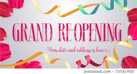 Grand opening or re opening vector illustration, background Grand opening or re opening vector illustration, background 73581450