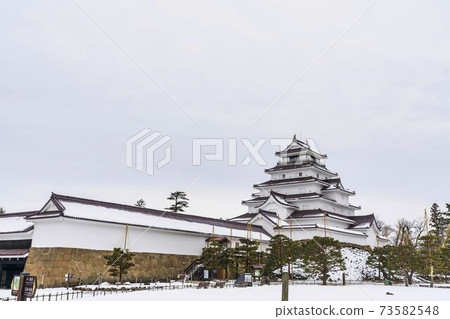 Tsuruga Castle (Wakamatsu Castle) in winter, Aizuwakamatsu City, Fukushima Prefecture Tsuruga Castle (Wakamatsu Castle) in winter, Aizuwakamatsu City, Fukushima Prefecture 73582548