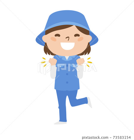 球童路線女性高爾夫球例證工作。一個幸福快樂的女人。 73583154