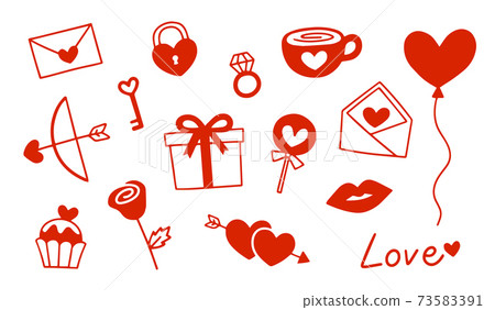 Set of icons for  for Valentine's day theme. 73583391