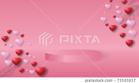 3d pink vector background with podium and views pink walls. minimal 3d abstract background. The stage for your product 3d pink vector background with podium and views pink walls. minimal 3d abstract background. The stage for your product 73583817