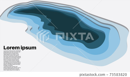 Overlapping vector background waves. deep water illustration design. paper cut style vector design 73583820