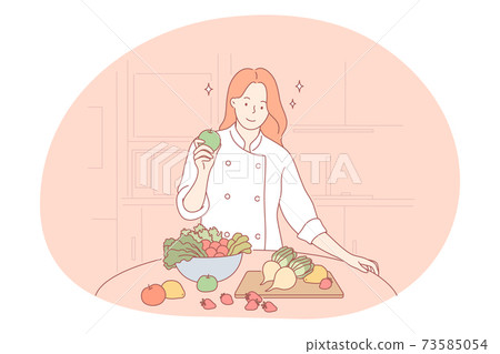 Nutritionist, doctor, profession in healthy lifestyle concept Nutritionist, doctor, profession in healthy lifestyle concept 73585054