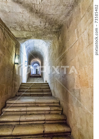 Interior of the Hieronymites Monastery, Mosteiro dos Jeronimos is located in Lisbon Portugal 73585402