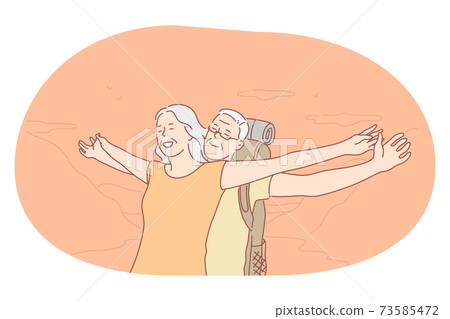 Senior elderly couple living happy active lifestyle concept 73585472