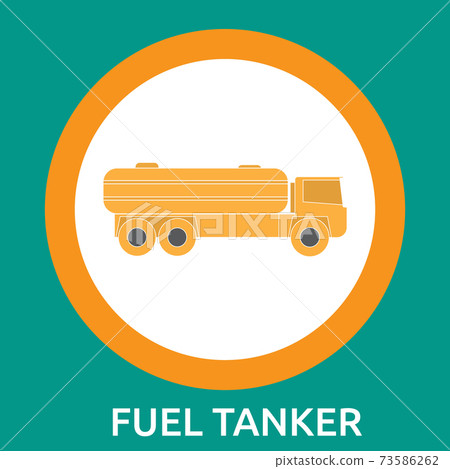 Fuel Tanker. Hand-drawn vector illustration on white background. EPS10 Fuel Tanker. Hand-drawn vector illustration on white background. EPS10 73586262