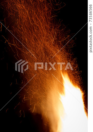 Bonfire at night on traditional festival in summer Bonfire at night on traditional festival in summer 73586566